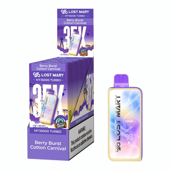 LOST MARY MT35000 TURBO WORLD CUP & CARNIVAL SERIES 5% DISPOSABLE (90ML) 35K PUFFS 5CT/ BOX
