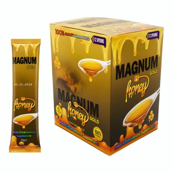 MAGNUM GOLD MALE ENHANCEMENT SUPPLEMENT HONEY 12 SPOONS PER BOX