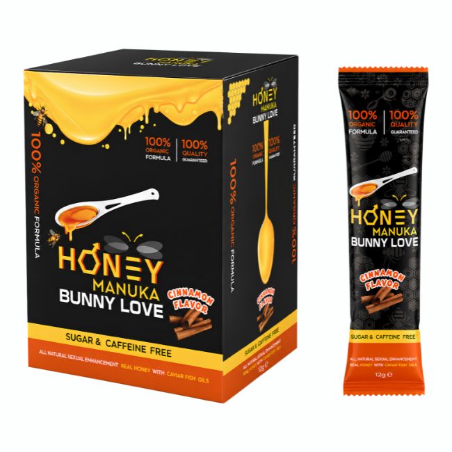 MANUKA BUNNY LOVE CINNAMON FLAVOR MALE ENHANCEMENT HONEY 12 SPOONS PER BOX