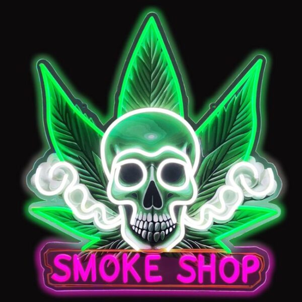LED NEON SIGN DESIGN PRINT SMOKE SHOP WITH REMOTE CONTROL (60 X 56CM) (NV-NS-DPSMS6)