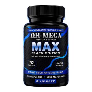 OH-MEGA MAX BLACK EDITION NANO TECH MITRAGYNINE 400MG PER TABLET 10CT/ JAR OH-MEGA MAX BLACK EDITION NANO TECH MITRAGYNINE 400MG PER TABLET 10CT/ JAR