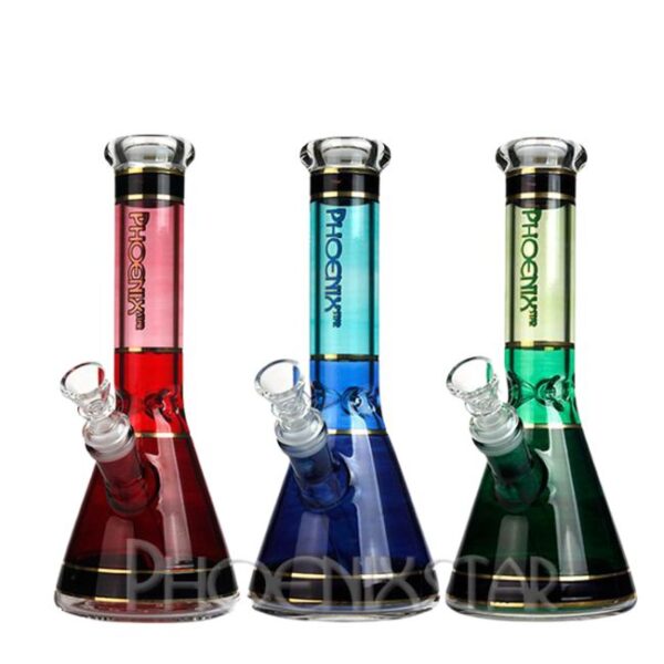 PHOENIX GLASS 10'' ASSORTED COLOR FANCY WATER PIPE