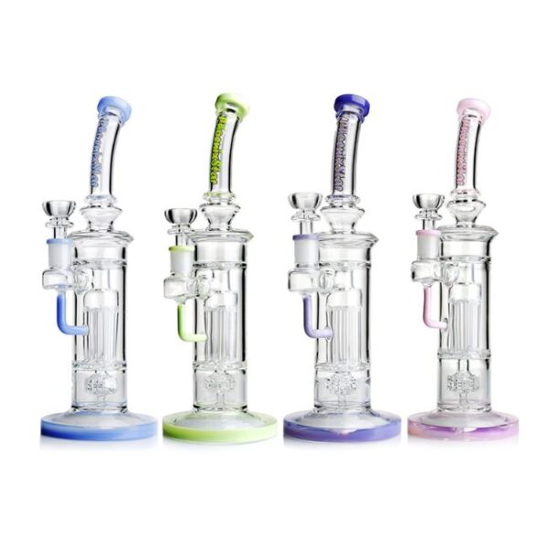 PHOENIX GLASS 12" SHOWERHEAD DESIGN GLASS WATER PIPE