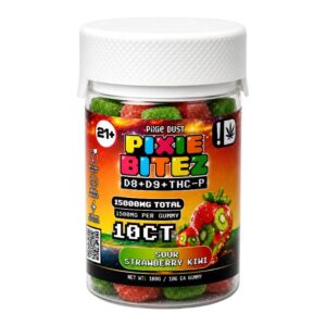 PIXIE DUST BITEZ D8 + D9 + THC-P GUMMIES 15000MG 10CT/JAR