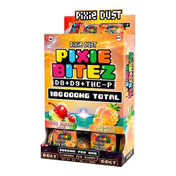 PIXIE DUST BITEZ D8 + D9 + THC-P GUMMIES 3000MG 2CT/60PK DISPLAY