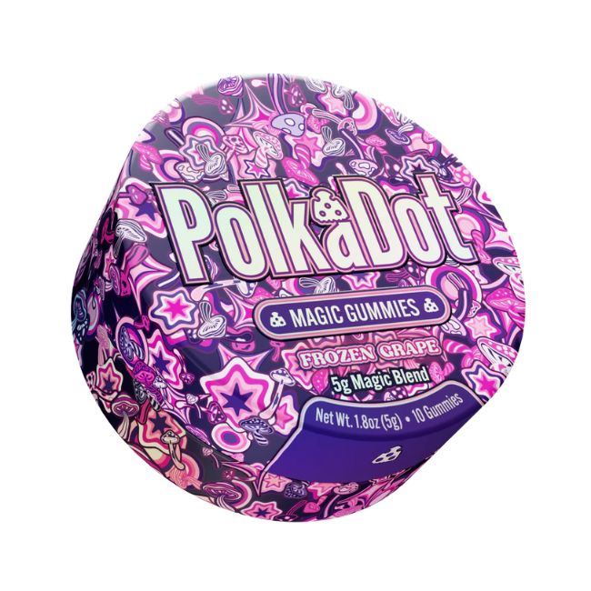 POLK A DOT MAGIC BLEND MUSHROOM 5GM GUMMIES IN TIN 10CT/10PK BOX