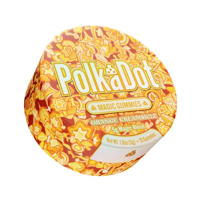 POLK A DOT MAGIC BLEND MUSHROOM 5GM GUMMIES IN TIN 10CT/10PK BOX