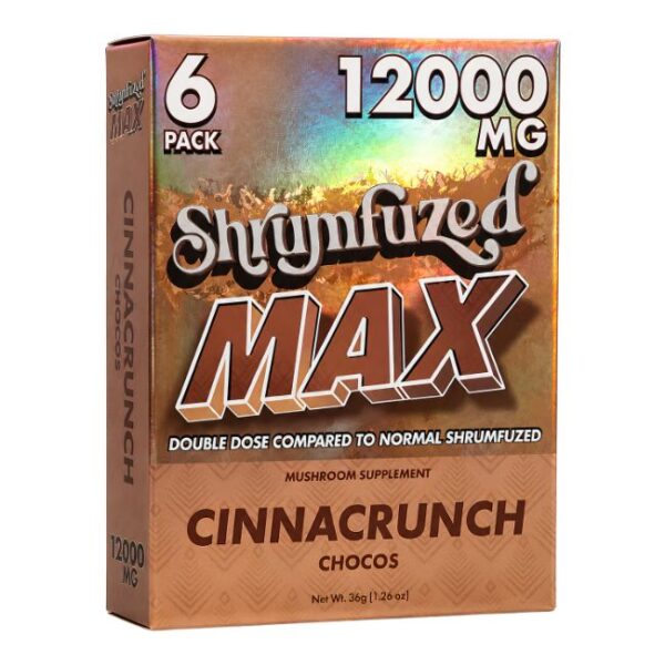 SHRUMFUZED MAX DOUBLE DOSE MUSHROOM CHOCOS 12000MG 6CT/5PK BOX