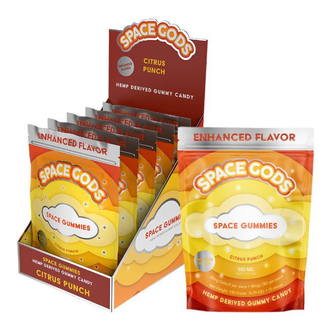 SPACE GODS DELTA 9 THC + CBD 900MG GUMMIES 5CT/ BOX