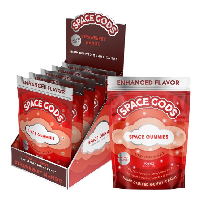 SPACE GODS DELTA 9 THC + CBD 900MG GUMMIES 5CT/ BOX