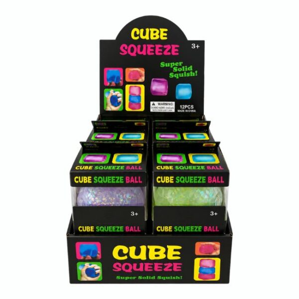 SQUEEZE CUBE BALL SENSORY FIDGET TOY 12CT/ DISPLAY