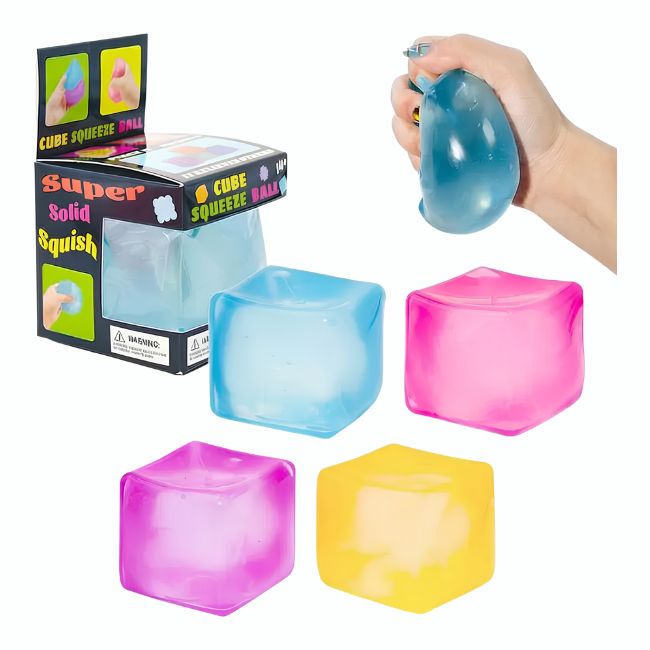 SQUEEZE CUBE BALL SENSORY FIDGET TOY 12CT/ DISPLAY