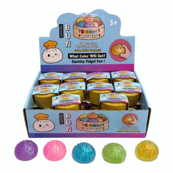 SQUISHY MINI DUMPLING SENSORY FIDGET TOY ASSORTED DESIGN 12CT/ DISPLAY