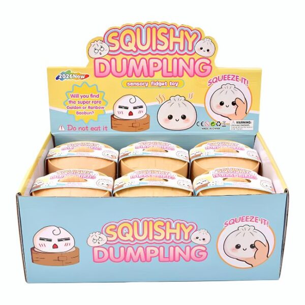 SQUISHY BUN DUMPLING ONE SET GLITTER EDI. SENSORY FIDGET TOY 12CT/ DISPLAY
