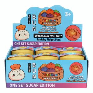SQUISHY BUN DUMPLING ONE SET SUGAR EDI. SENSORY FIDGET TOY 12CT/ DISPLAY