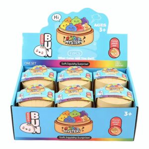 SQUISHY BUN DUMPLING ONE SET RAINBOW MYSTERY SENSORY FIDGET TOY 12CT/ DISPLAY