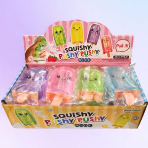 SQUISHY POPSICLE PUSHY PUSHY SQUISHY TOY 12CT/ DISPLAY