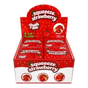 SQUISHY STRAWBERRY SOFT STRETCHY SENSORY FIDGET TOY 4CT/ DISPLAY