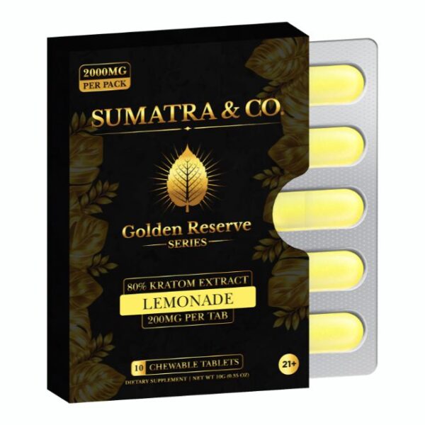 SUMATRA & CO GOLDEN RESERVE SERIES 80% KRATOM EXTRACT 200MG PER TABLET 10CT/6PK