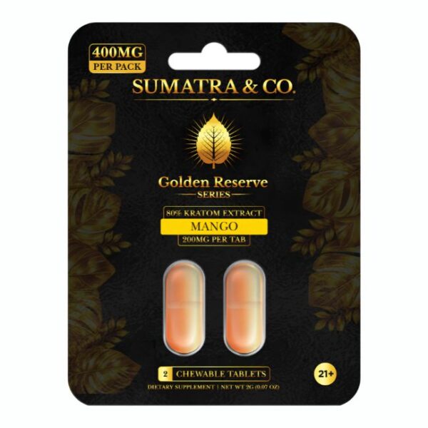 SUMATRA & CO GOLDEN RESERVE SERIES 80% KRATOM EXTRACT 200MG PER TABLET 2CT/12PK