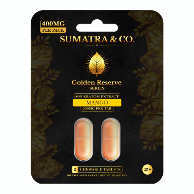 SUMATRA & CO GOLDEN RESERVE SERIES 80% KRATOM EXTRACT 200MG PER TABLET 2CT/12PK