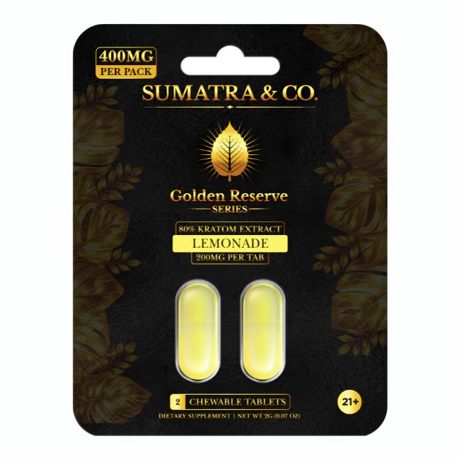 SUMATRA & CO GOLDEN RESERVE SERIES 80% KRATOM EXTRACT 200MG PER TABLET 2CT/12PK