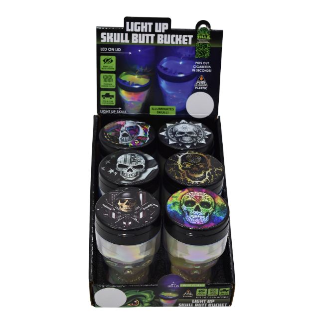 SMOKE ZILLA LIGHTUP SKULL B BUCKET 6CT/ BOX