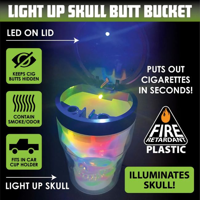 SMOKE ZILLA LIGHTUP SKULL B BUCKET 6CT/ BOX