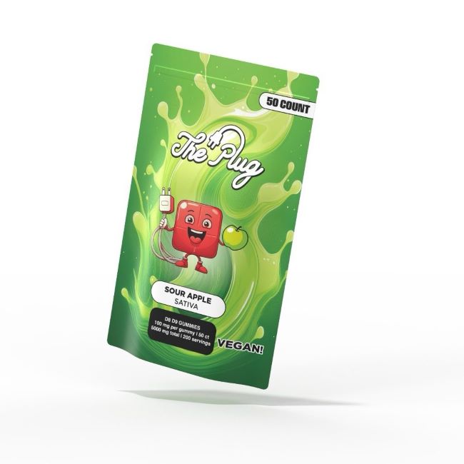 THE PLUG D8 + D9 5,000MG VEGAN GUMMIES 50CT/ BAG