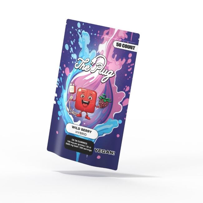 THE PLUG D8 + D9 5,000MG VEGAN GUMMIES 50CT/ BAG