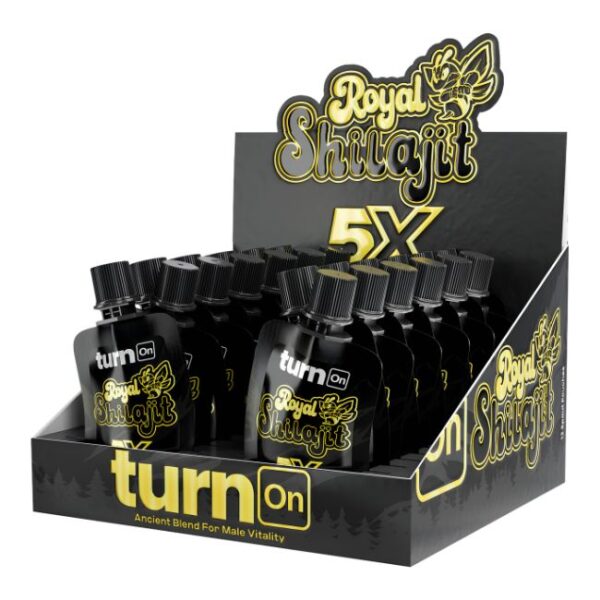 TURN ON ROYAL SHILAJIT BLACK 5X STRONGER & FASTER SEXUAL ENHANCEMENT HONEY FOR MAN 24CT/ BOX