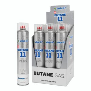 WHIP IT BUTANE GAS 11 PLUS+ (750ML) 9CT/ BOX WHIP IT BUTANE GAS 11 PLUS+ (750ML) 9CT/ BOX