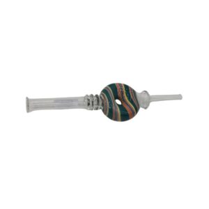 6.5'' GLASS DONUT STICKER HONEY STRAW