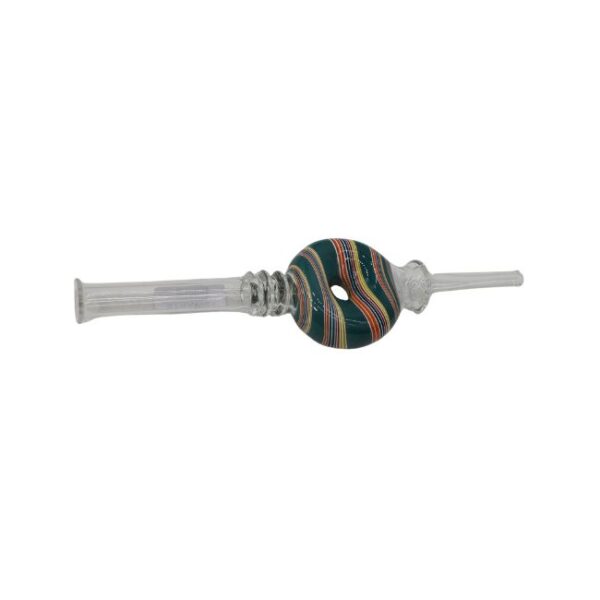 6.5'' GLASS DONUT STICKER HONEY STRAW