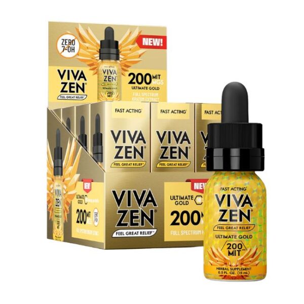 VIVA ZEN ULTIMATE GOLD 200MG MIT MGS 15ML KRATOM SHOT 12CT/ BOX