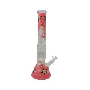 WPM866 18'' FANCY GLOW IN THE DARK BEAKER WATER PIPE