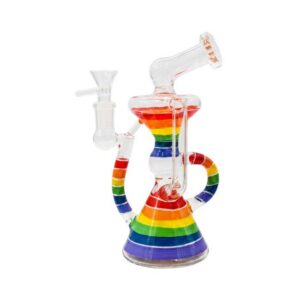 8'' RAINBOW COLOR RECYCLER WATER PIPE