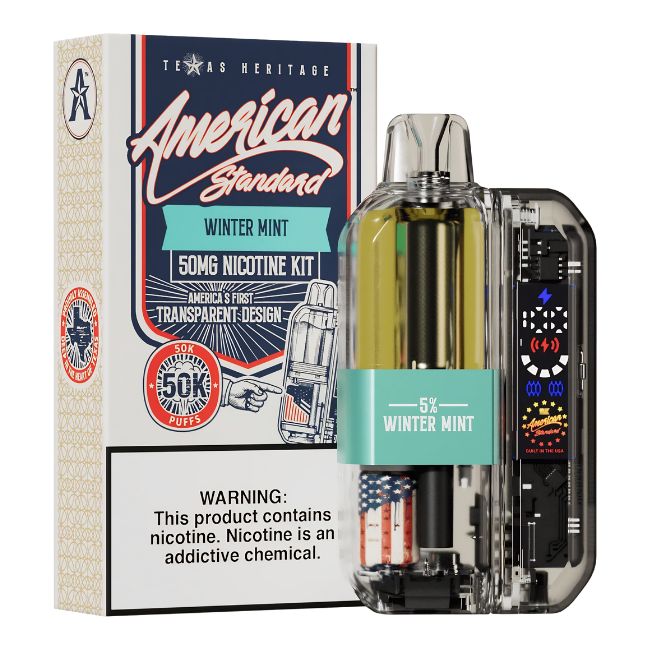 AMERICAN STANDARD 5% DISPOSABLE KIT (115ML) 50K PUFFS 5CT/ BOX (TEXAS HERITAGE)