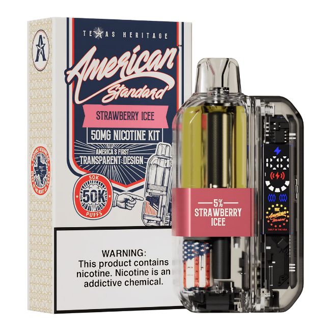 AMERICAN STANDARD 5% DISPOSABLE KIT (115ML) 50K PUFFS 5CT/ BOX (TEXAS HERITAGE)