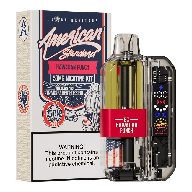 AMERICAN STANDARD 5% DISPOSABLE KIT (115ML) 50K PUFFS 5CT/ BOX (TEXAS HERITAGE)