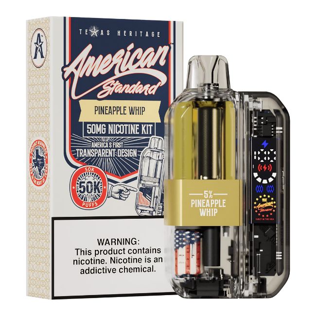 AMERICAN STANDARD 5% DISPOSABLE KIT (115ML) 50K PUFFS 5CT/ BOX (TEXAS HERITAGE)