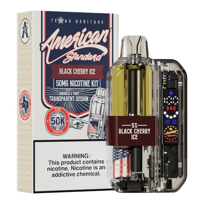 AMERICAN STANDARD 5% DISPOSABLE KIT (115ML) 50K PUFFS 5CT/ BOX (TEXAS HERITAGE)
