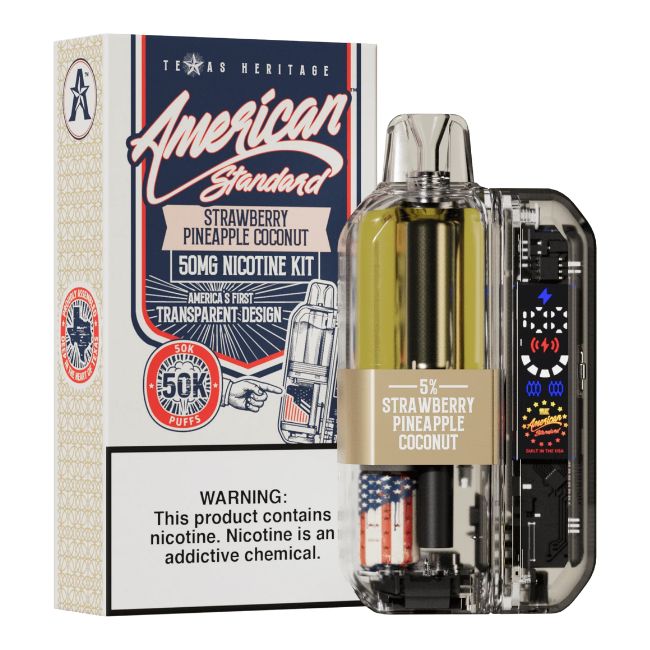 AMERICAN STANDARD 5% DISPOSABLE KIT (115ML) 50K PUFFS 5CT/ BOX (TEXAS HERITAGE)