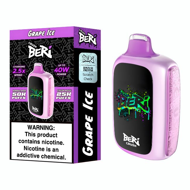 BERI CRUSH 5% DISPOSABLE (100ML) 50K PUFFS 5CT/ BOX (TEXAS COMPLIANT)