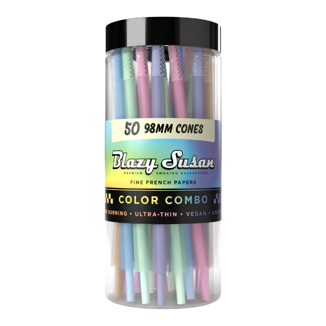 BLAZY SUSAN PRE ROLLED 98MM CONES 50CT/ JAR