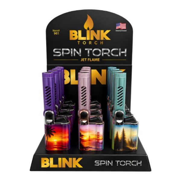BLINK SPIN JET FLAME TORCH LIGHTER (ITEM 961) 12CT/ DISPLAY
