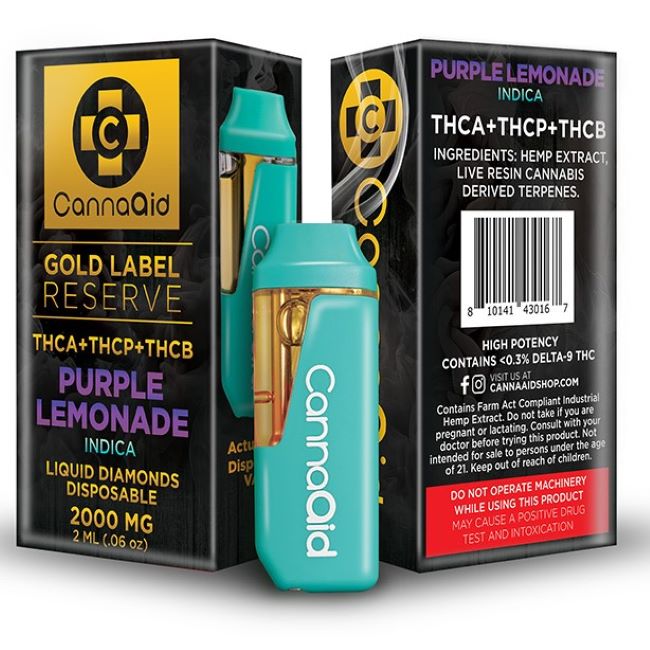 CANNAAID GOLD LABEL RESERVE THCA+THCP+THCB LIQUID DIAMONDS 2GM DISPO 5CT/ BOX