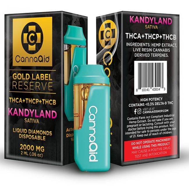 CANNAAID GOLD LABEL RESERVE THCA+THCP+THCB LIQUID DIAMONDS 2GM DISPO 5CT/ BOX