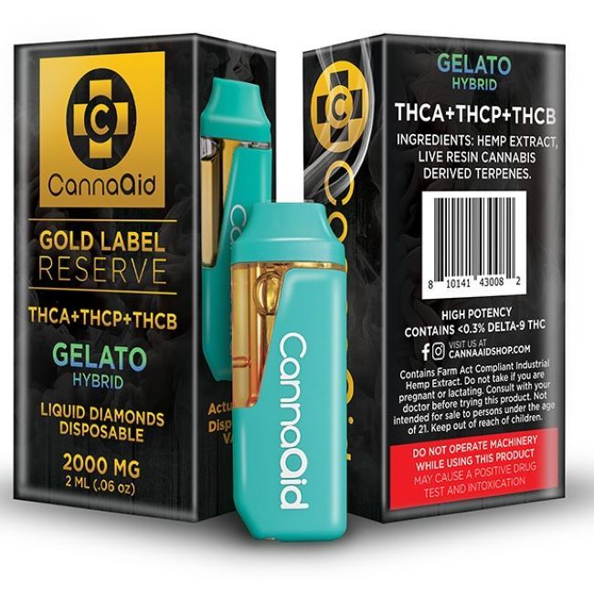 CANNAAID GOLD LABEL RESERVE THCA+THCP+THCB LIQUID DIAMONDS 2GM DISPO 5CT/ BOX