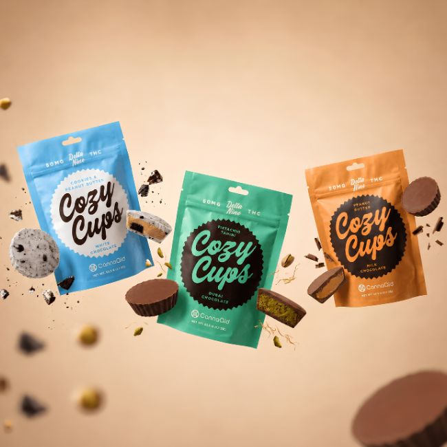 CANNAAID D9 THC 50MG COZY CUPS CHOCOLATES 10CT/ BOX